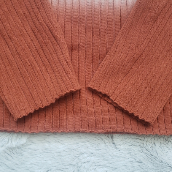 EUC Derek Lam 10 Crosby Tri-Colored "Lisel Rib Knit Polo", Women's size Large - Picture 6 of 12